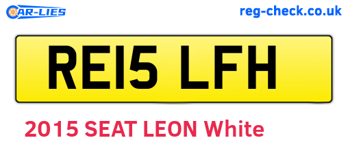RE15LFH are the vehicle registration plates.