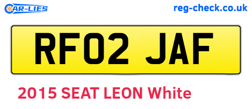 RF02JAF are the vehicle registration plates.
