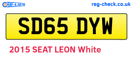 SD65DYW are the vehicle registration plates.