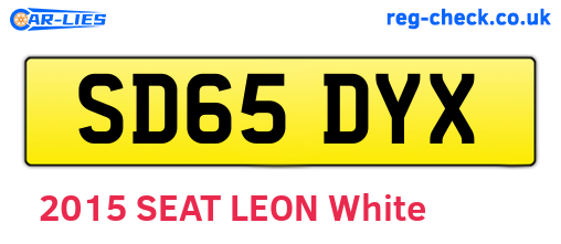 SD65DYX are the vehicle registration plates.