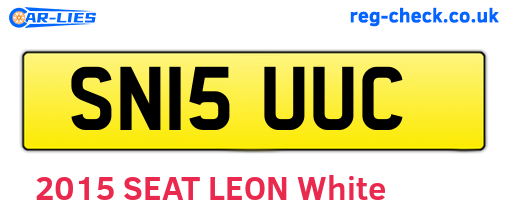 SN15UUC are the vehicle registration plates.