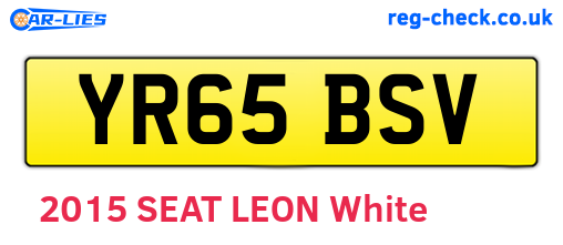 YR65BSV are the vehicle registration plates.