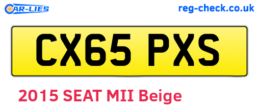 CX65PXS are the vehicle registration plates.