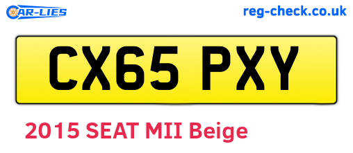 CX65PXY are the vehicle registration plates.