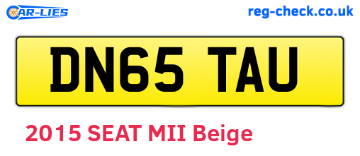 DN65TAU are the vehicle registration plates.