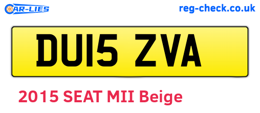 DU15ZVA are the vehicle registration plates.