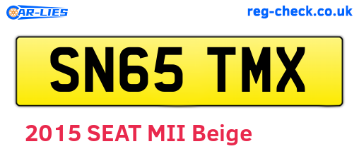 SN65TMX are the vehicle registration plates.