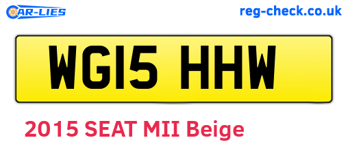 WG15HHW are the vehicle registration plates.