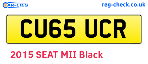CU65UCR are the vehicle registration plates.