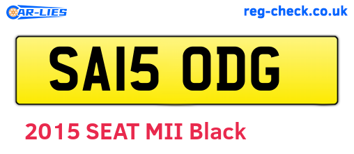 SA15ODG are the vehicle registration plates.