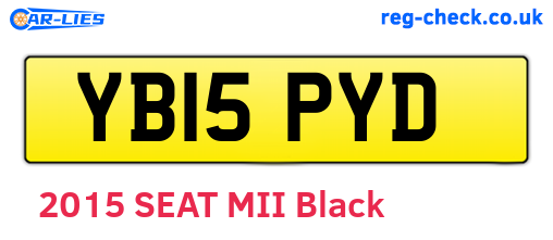 YB15PYD are the vehicle registration plates.