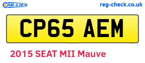 CP65AEM are the vehicle registration plates.