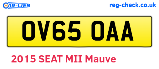 OV65OAA are the vehicle registration plates.