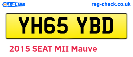 YH65YBD are the vehicle registration plates.