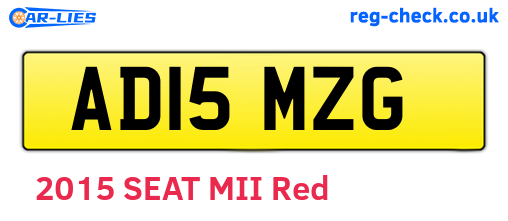 AD15MZG are the vehicle registration plates.