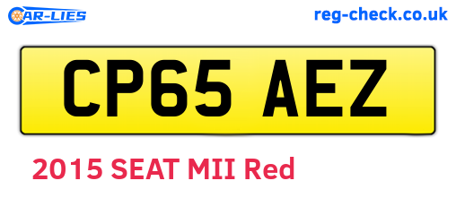 CP65AEZ are the vehicle registration plates.