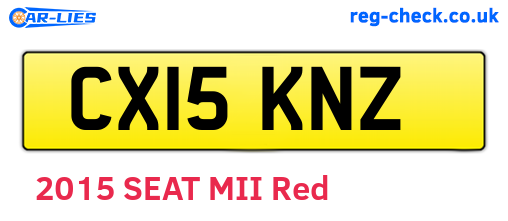 CX15KNZ are the vehicle registration plates.