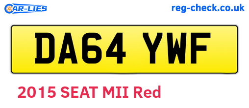 DA64YWF are the vehicle registration plates.