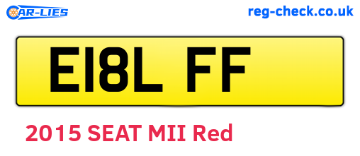 E18LFF are the vehicle registration plates.