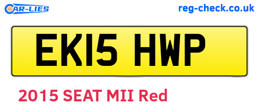 EK15HWP are the vehicle registration plates.