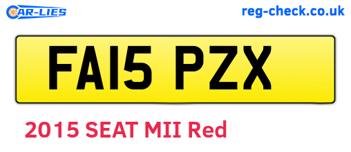 FA15PZX are the vehicle registration plates.