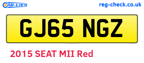 GJ65NGZ are the vehicle registration plates.