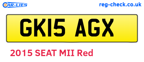 GK15AGX are the vehicle registration plates.