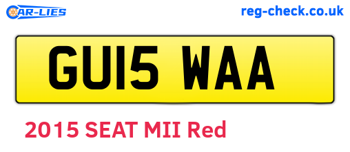 GU15WAA are the vehicle registration plates.