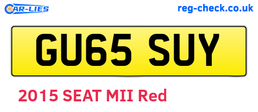 GU65SUY are the vehicle registration plates.