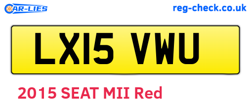LX15VWU are the vehicle registration plates.