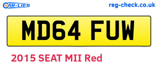 MD64FUW are the vehicle registration plates.