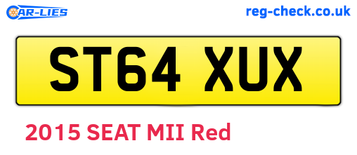 ST64XUX are the vehicle registration plates.