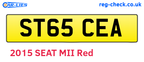 ST65CEA are the vehicle registration plates.