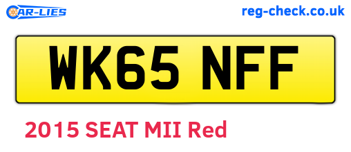 WK65NFF are the vehicle registration plates.