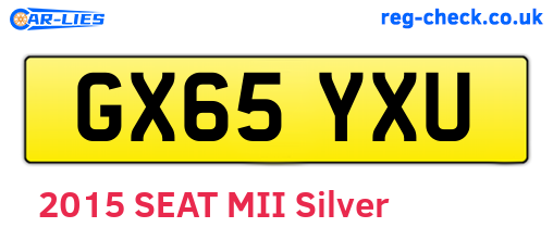 GX65YXU are the vehicle registration plates.