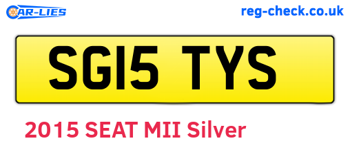 SG15TYS are the vehicle registration plates.