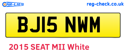 BJ15NWM are the vehicle registration plates.