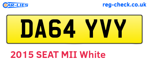 DA64YVY are the vehicle registration plates.