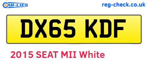 DX65KDF are the vehicle registration plates.