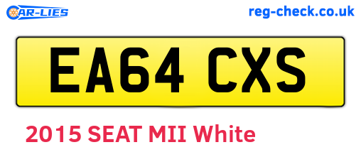 EA64CXS are the vehicle registration plates.