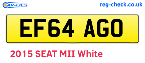 EF64AGO are the vehicle registration plates.