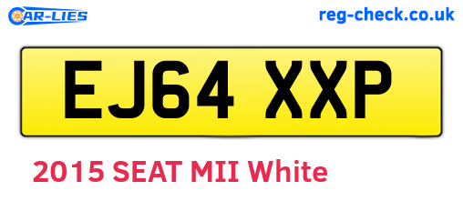 EJ64XXP are the vehicle registration plates.