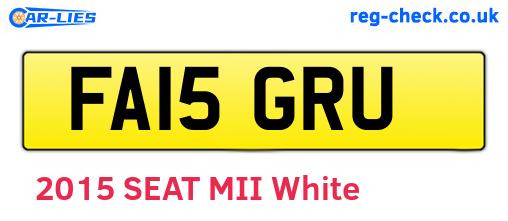 FA15GRU are the vehicle registration plates.