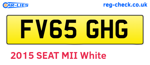 FV65GHG are the vehicle registration plates.