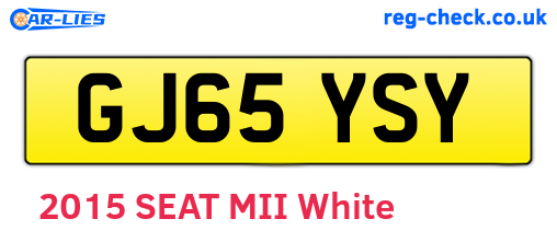 GJ65YSY are the vehicle registration plates.