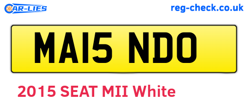 MA15NDO are the vehicle registration plates.