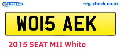 WO15AEK are the vehicle registration plates.