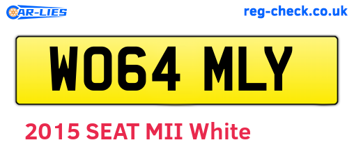 WO64MLY are the vehicle registration plates.
