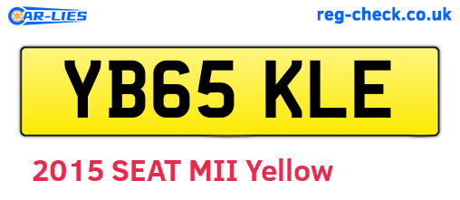 YB65KLE are the vehicle registration plates.