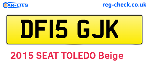 DF15GJK are the vehicle registration plates.